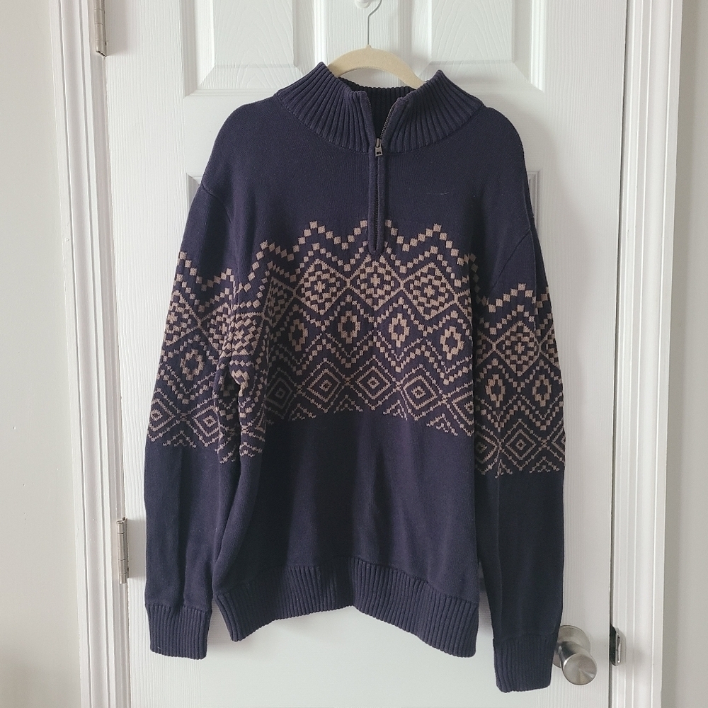 Eddie Baure Fair Isle Quarter Zip